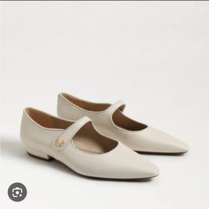 Sam Edelman Jene Mary Jane Pointed Toe Flats in Ivory